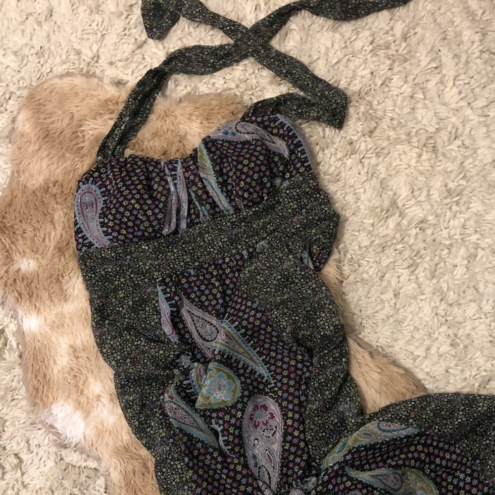 Multicolor Maxi Halter Dress